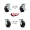 Service Caster 6 Inch Rubber on Steel Caster Set with Roller Bearings 4 Swivel Lock 2 Brake SCC SCC-30CS620-RSR-TLB-BSL-2-BSL-2 - alternate 2